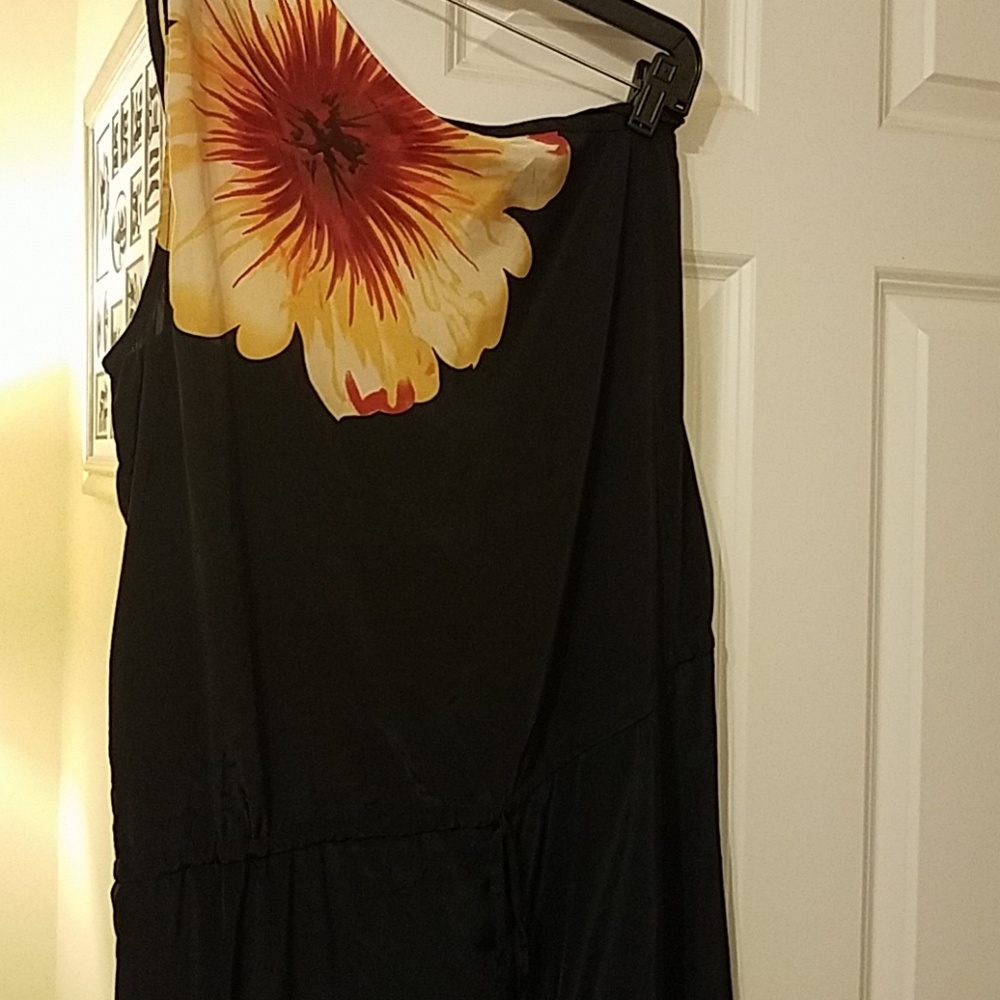 Sexy silk one-shoulder romper!